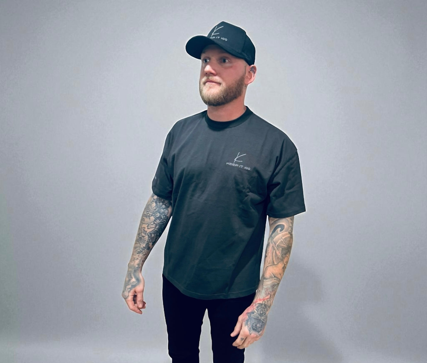 KEEP IT 100 CLASSIC OVERSIZE TEE coal x grey