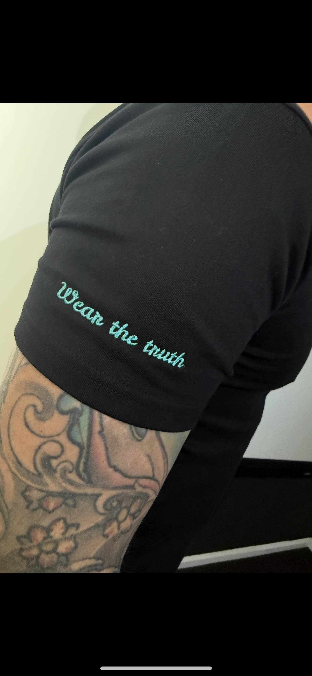 Keep it 100 classic fitted tee black x  tiffany blue